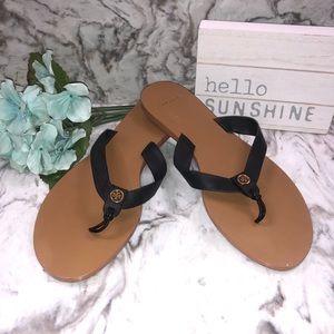Tory Burch sandals / flip flops, Black, Size 9.5